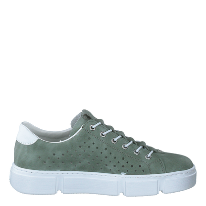 Rieker N5953-52 Ladies Green Trainer