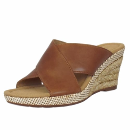 Gabor Ladies Purpose Peanut Brown Wedge Sandals 62.829.54