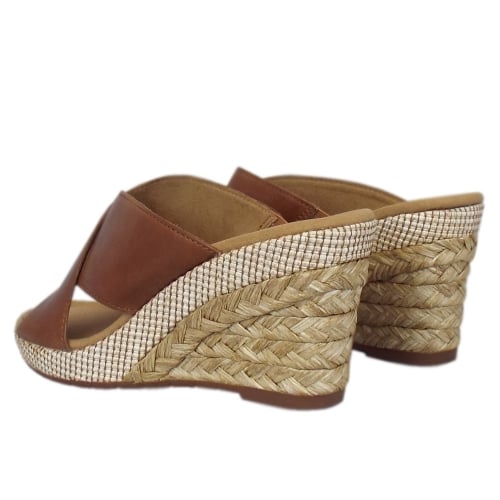 Gabor Ladies Purpose Peanut Brown Wedge Sandals 62.829.54