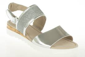 Gabor Ladies Argento Silver Leather Sandals 62.742.20
