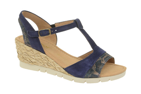 Gabor Ladies Suede Blue Wedge Heels 62.841.36