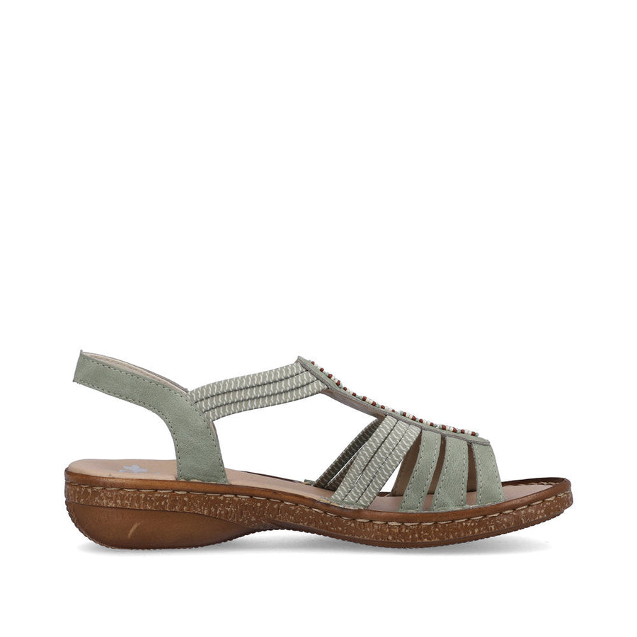 Rieker 62855-52 Ladies Green Sandal