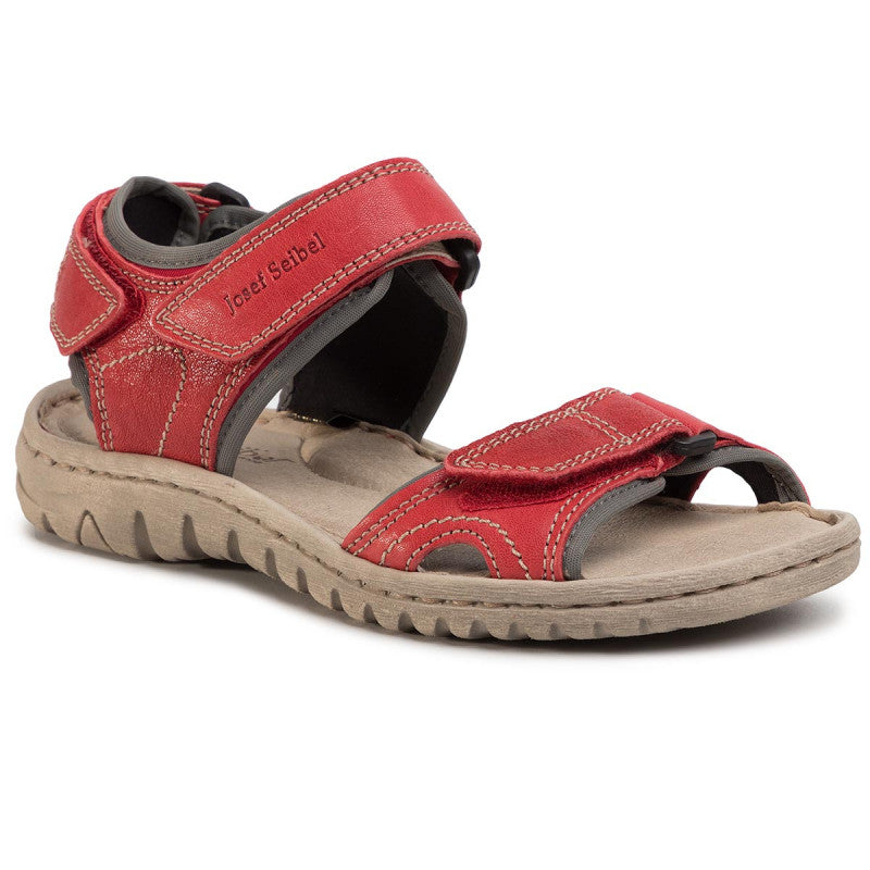 Josef Seibel Ladies Lucia 15 Red Leather Walking Sandals 63815 193 401