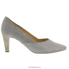 Gabor Ladies Refreshing Grey Slip On Heeled Court Shoes 65.150.19