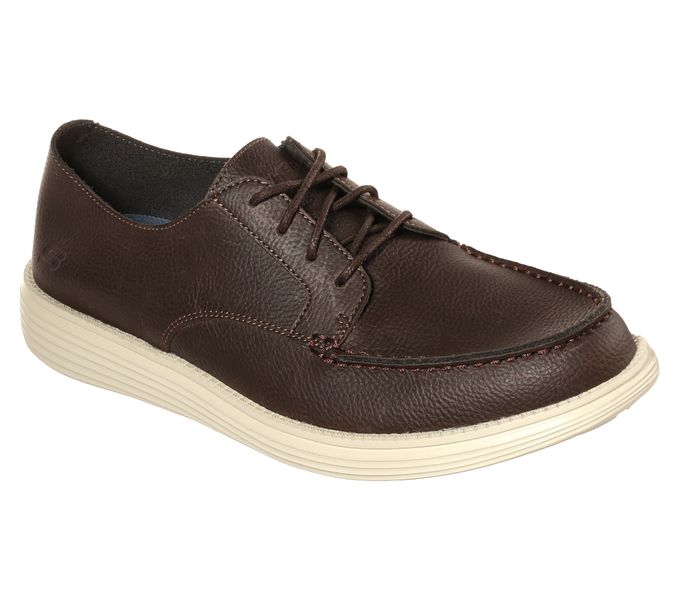 Skechers Mens Status Lerado Brown Shoes 65504