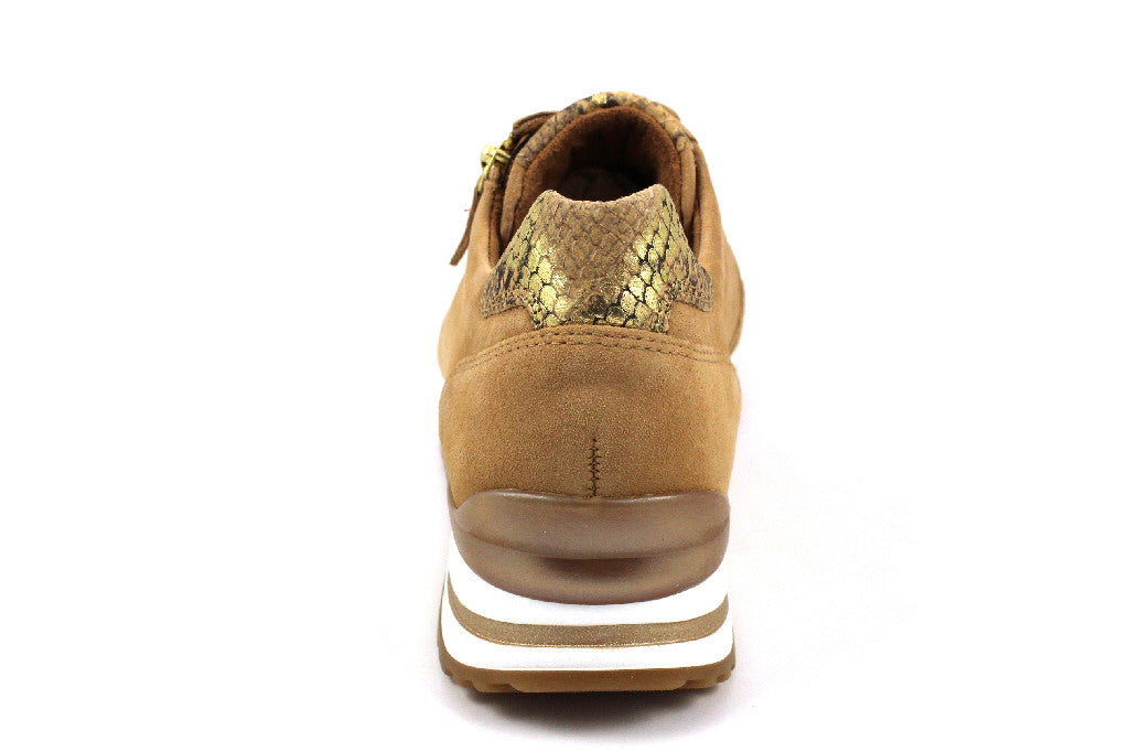 Gabor Ladies Nulon Caramel Leather Sneakers 66.528.34