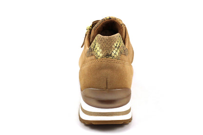 Gabor Ladies Nulon Caramel Leather Sneakers 66.528.34