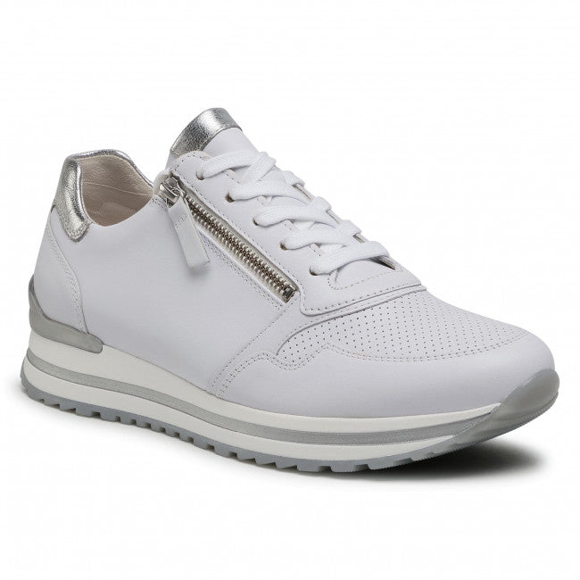 Gabor Ladies Nulon White & Silver Trainers 66.528.50