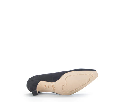 Gabor 21.310.17 Black Suede Kitten Heel Shoe