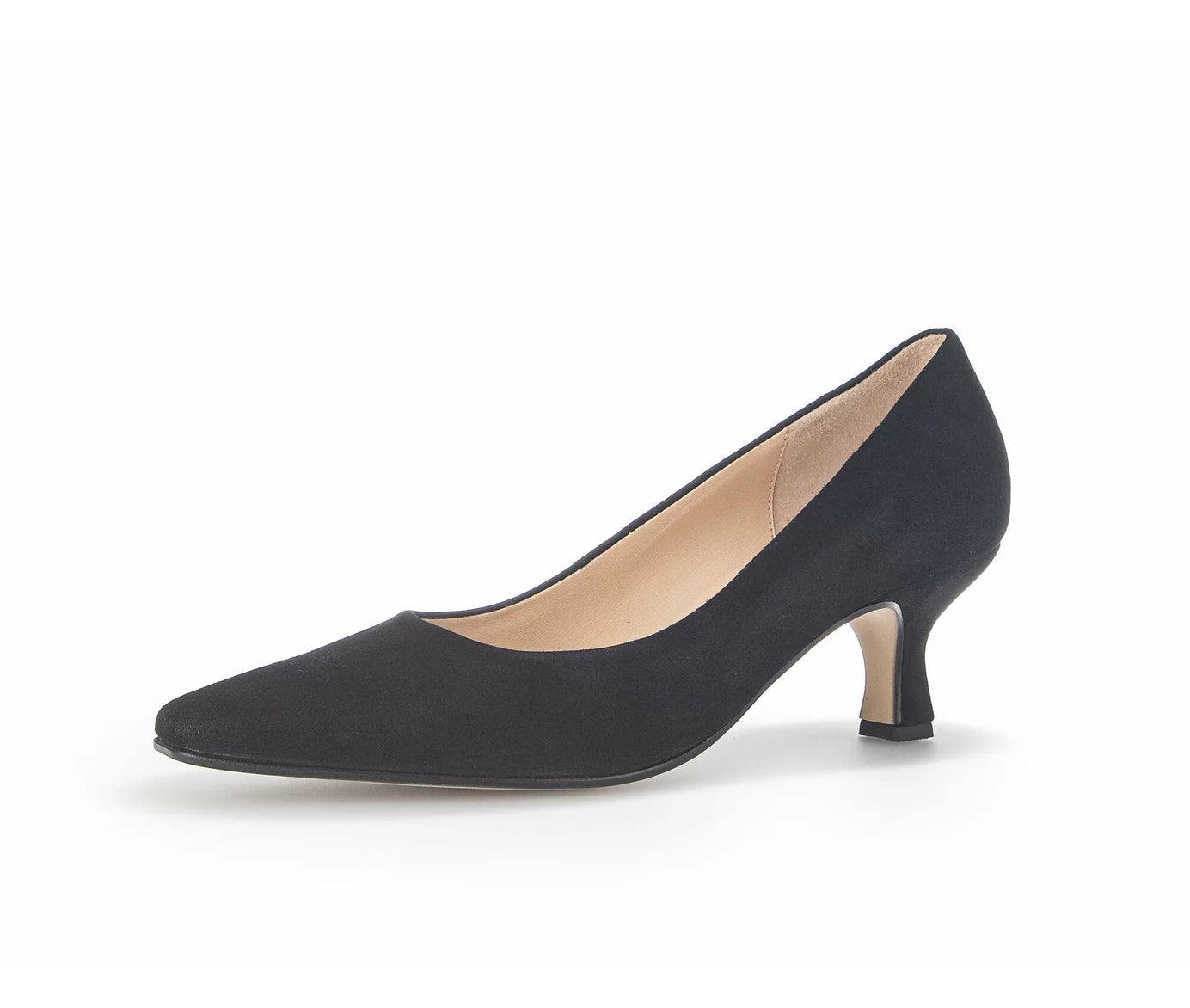 Gabor 21.310.17 Black Suede Kitten Heel Shoe