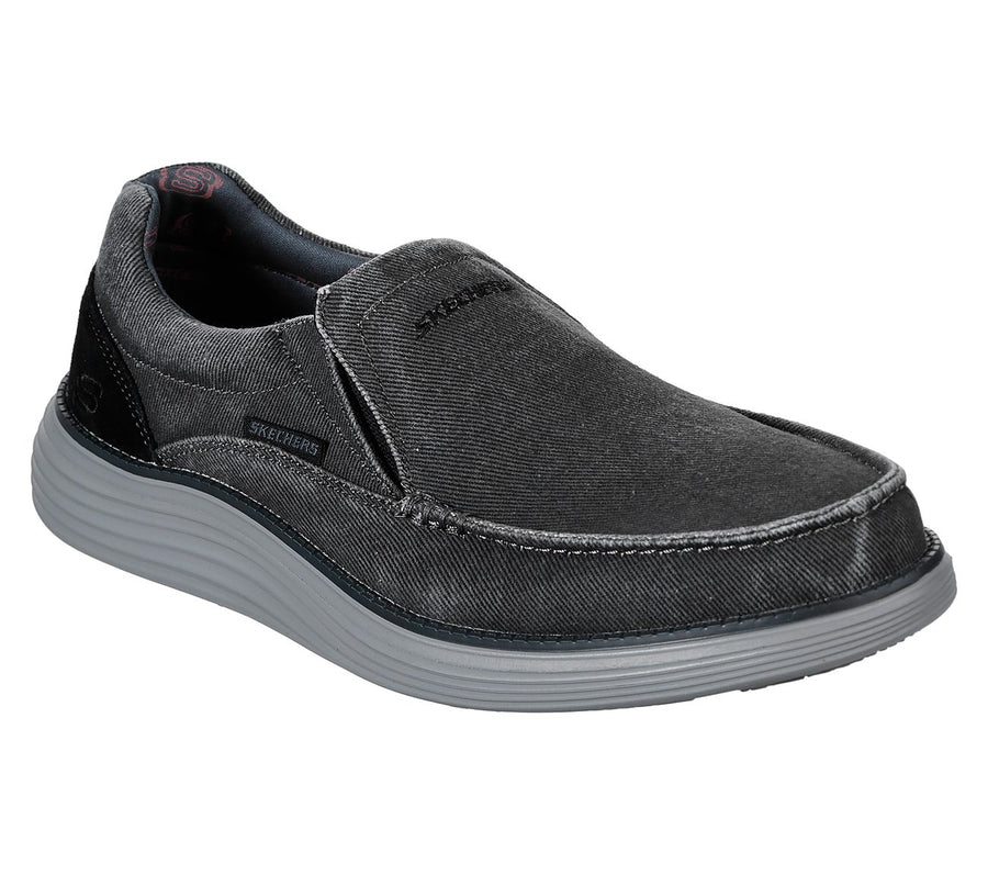 Skechers Mens Status 2.0 - Mosent Black Slip-On Shoes 66014