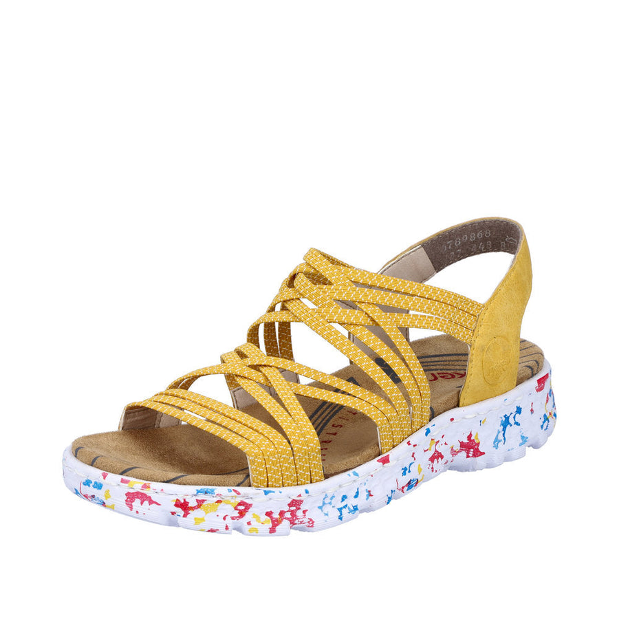 Rieker 67898-68 Ladies Yellow Sandal