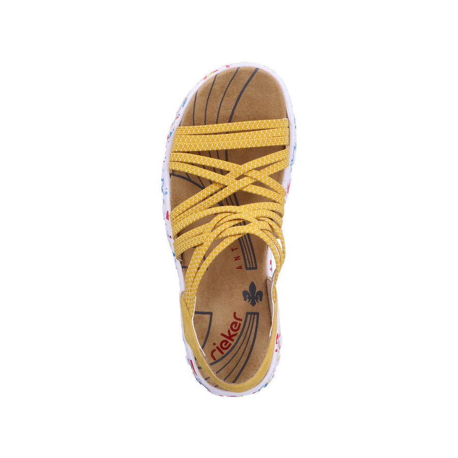 Rieker 67898-68 Ladies Yellow Sandal