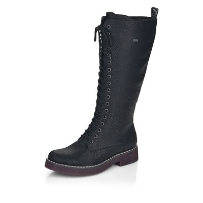 Rieker Ladies Lace-Up Black Boots 70046-00