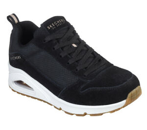 Skechers Ladies Uno -Two For The Show Black Trainers 73672