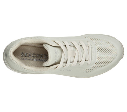 Skechers Ladies 73690 OFWT Street Uno Stand on Air Off White Trainers
