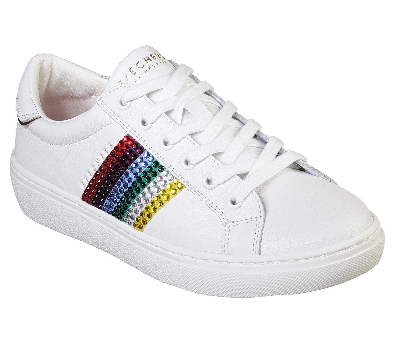 Skechers Ladies Goldie-Rainbow Rocker White Trainers 73822 – Chequers Shoes