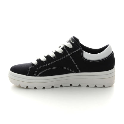 Skechers Ladies Bring It Back Black/White Trainers 74100