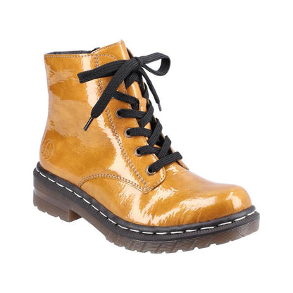 Rieker 78240-68 Ladies Yellow Patent Ankle Boots