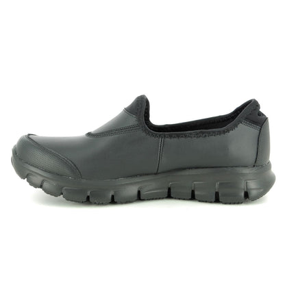 Skechers Ladies Work: Relaxed Fit - Sure Track Black Slip-On Shoes 76 Chequers Shoes Skechers Ladies Work: Relaxed Fit - Sure Track Black Slip-On Shoes 76 Chequers Shoes