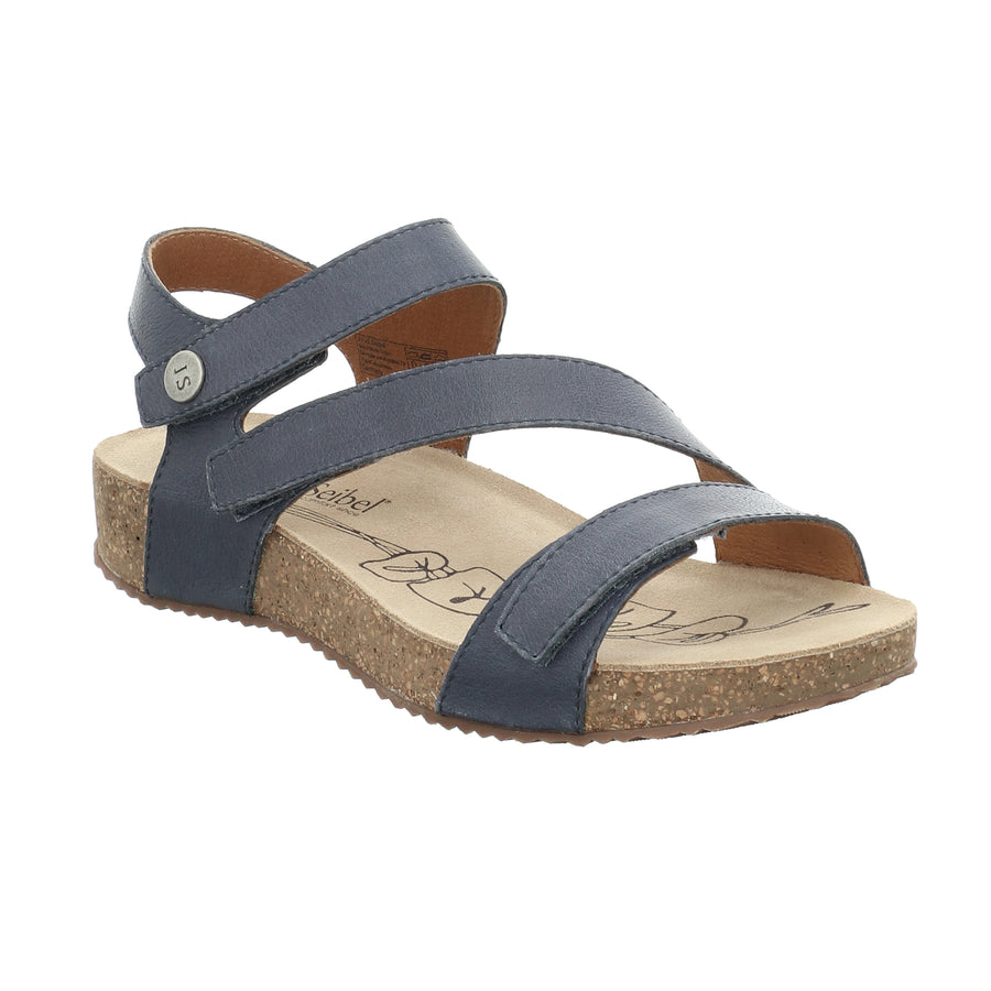 Josef Seibel Ladies Tonga 25 Blue Leather Sandals 78519 128 540
