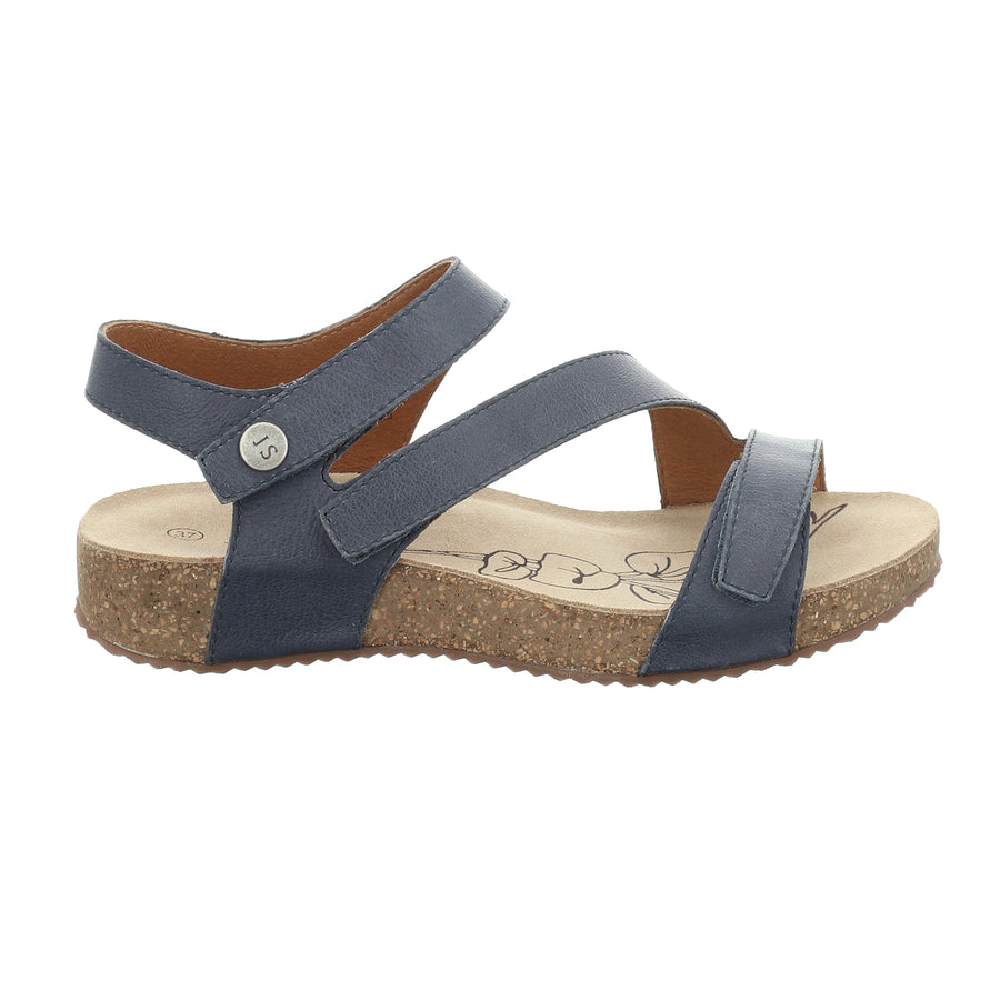 Josef Seibel Ladies Tonga 25 Blue Leather Sandals 78519 128 540