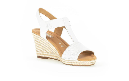Gabor 82.824.50 Ladies Wedge Sandal Weiss (Jute)