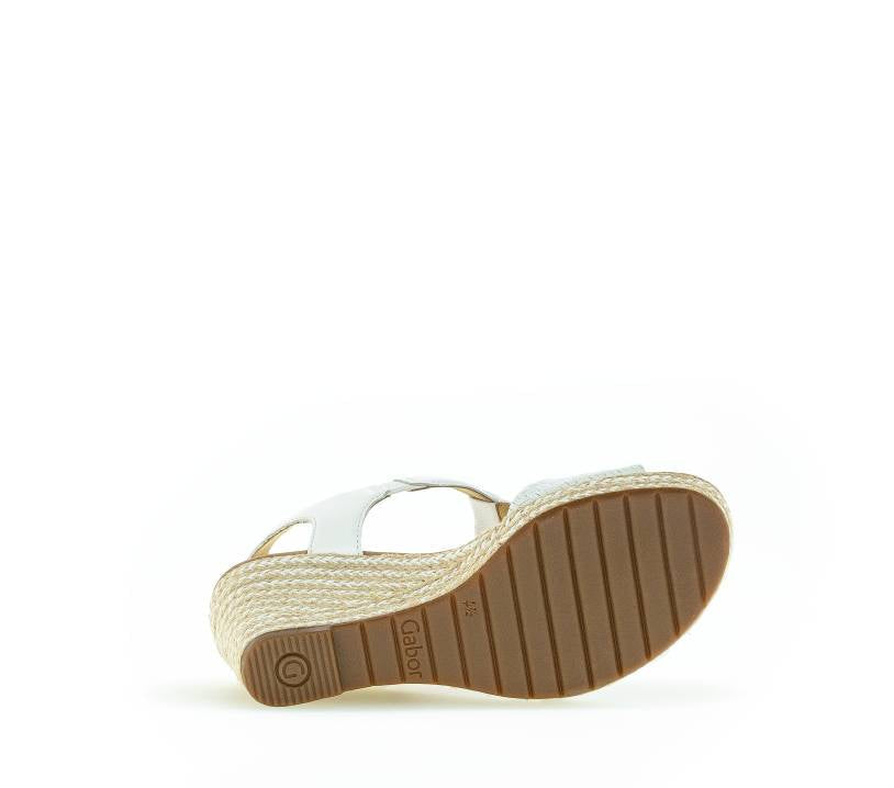 Gabor 82.824.50 Ladies Wedge Sandal Weiss (Jute)