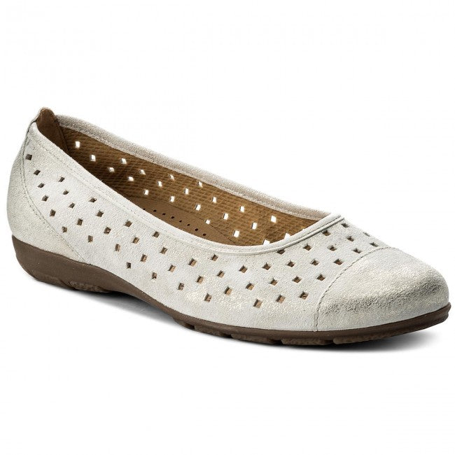 Gabor Ladies Purder Silver Ballerina Shoes 84.169.61