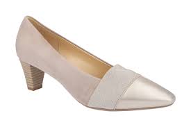 Gabor Ladies Beige & Silver Court Heels 85.141.10