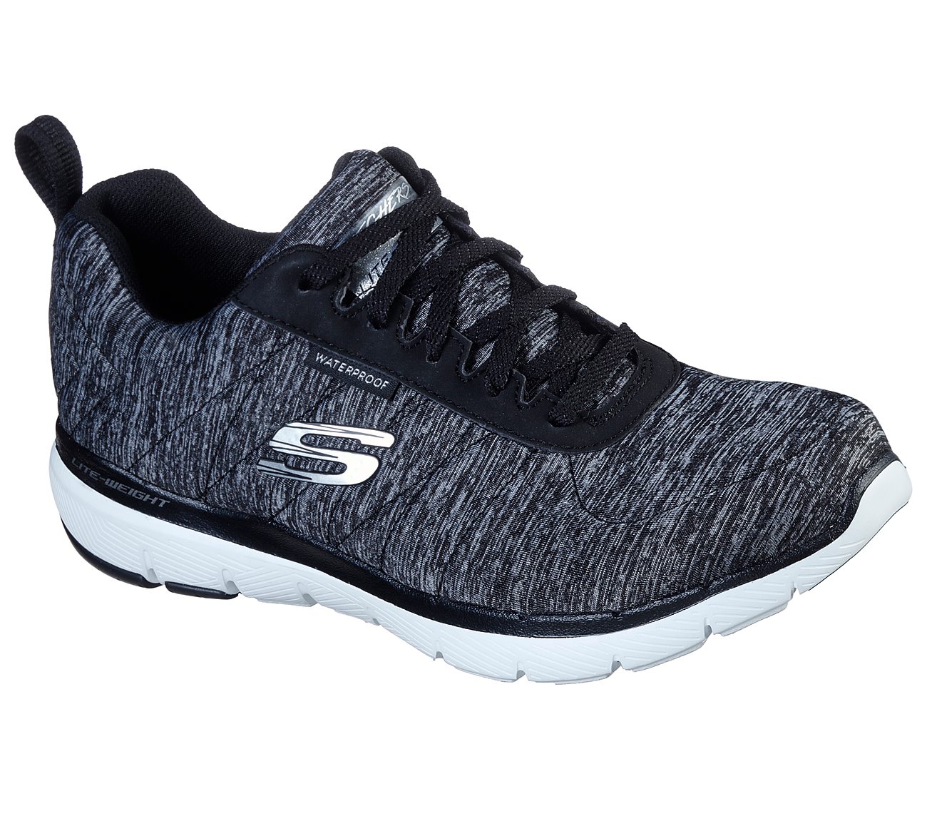 Skechers Ladies Flex Appeal 3.0 - Jer'see Black/Grey Trainers 88888400