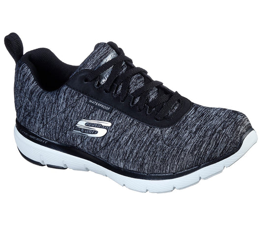 Skechers Ladies Flex Appeal 3.0 - Jer'see Black/Grey Trainers 88888400
