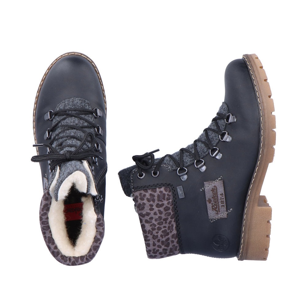 Rieker Y9136-00 Ladies Black /Grey Lace up