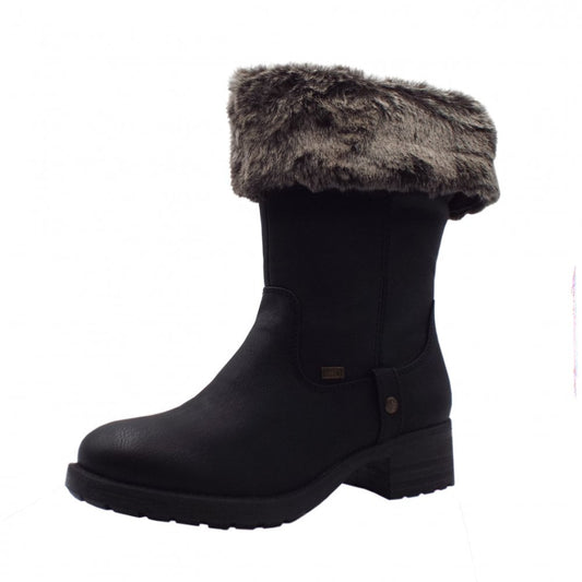 Rieker Ladies Black Winter Warm Fleece Boots 96854-00