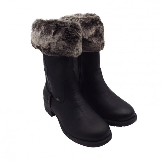 Rieker Ladies Black Winter Warm Fleece Boots 96854-00