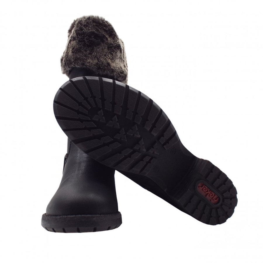 Rieker Ladies Black Winter Warm Fleece Boots 96854-00