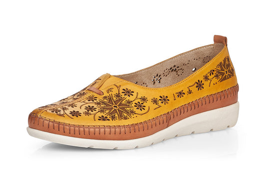 Remonte Ladies Yellow Combination Shoes D1931-68