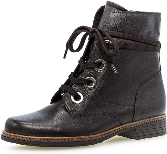 Gabor Ladies Noodle Black Lace-Up Boots 34.672.20