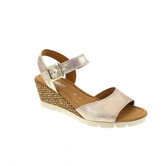 Gabor Ladies Metalic Wedge Leather Sandals 82.842.63