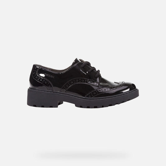Geox J6420N Casey Girls Black Patent