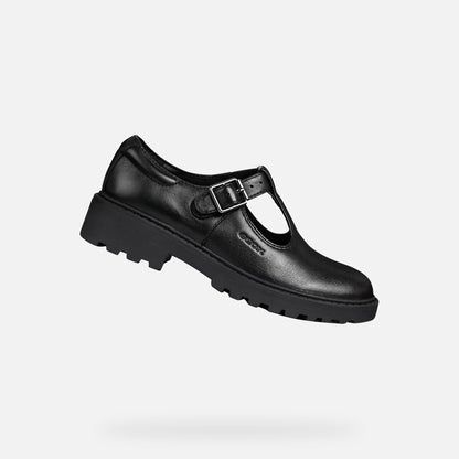 Geox J Casey J8420E Girls Black Nappa