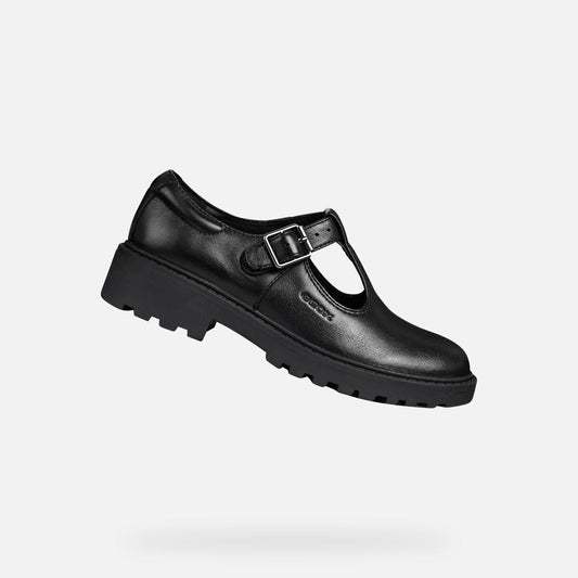 Geox J Casey J8420E Girls Black Nappa