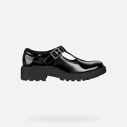 Geox J8420E Casey E Black Pat Black Patent