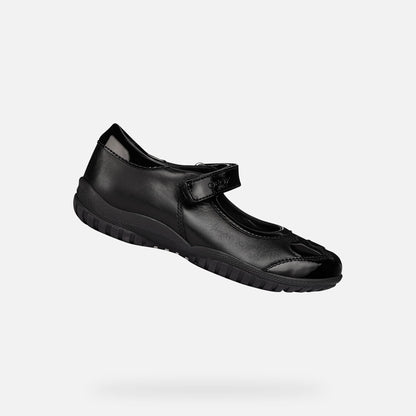 Geox J84A6B Shadow Girls Black Leather/Patent