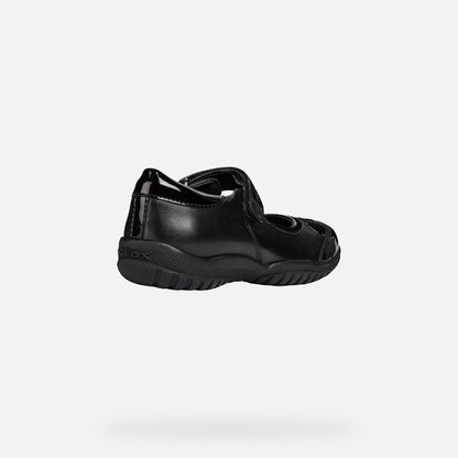 Geox J84A6B Shadow Girls Black Leather/Patent