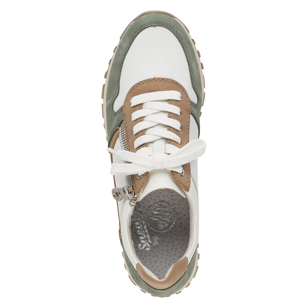 Rieker Ladies N7422-80 Mint/White Trainer