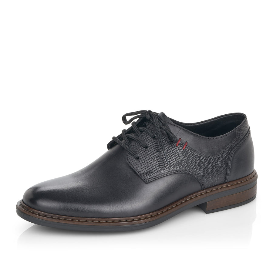 Rieker Mens Black Leather Shoes 17614-00