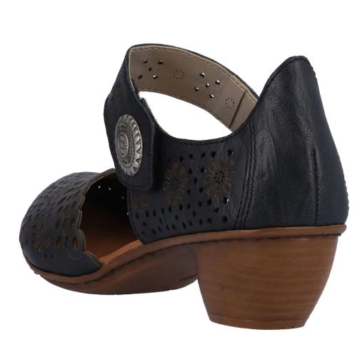 Rieker 43753-14 Ladies Navy Heel Shoe