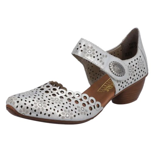 Rieker 43753-90 Ladies Silver Heel Shoe