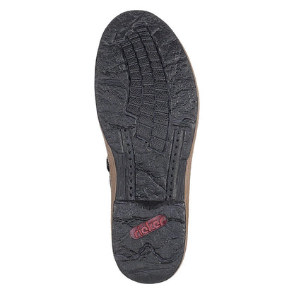 Rieker Ladies Black Patent With Multi-Coloured Faux Fur Lining Z6743-02